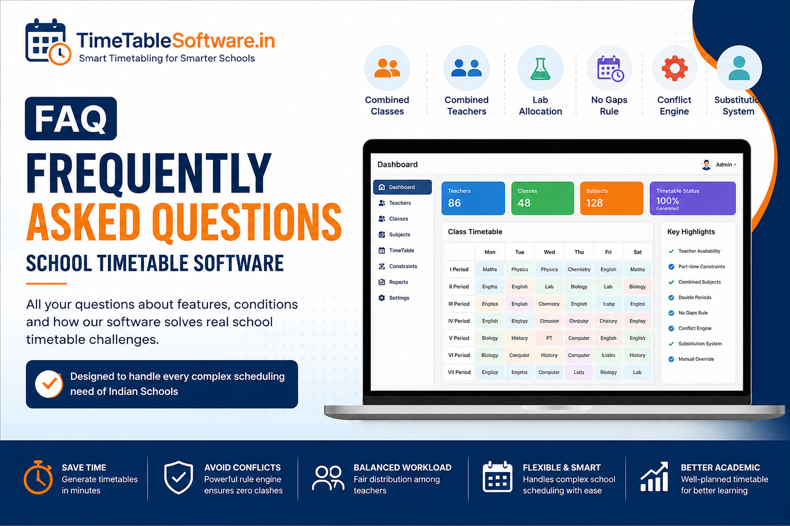 Frequently Asked Questions - School Timetable Software Screenshot