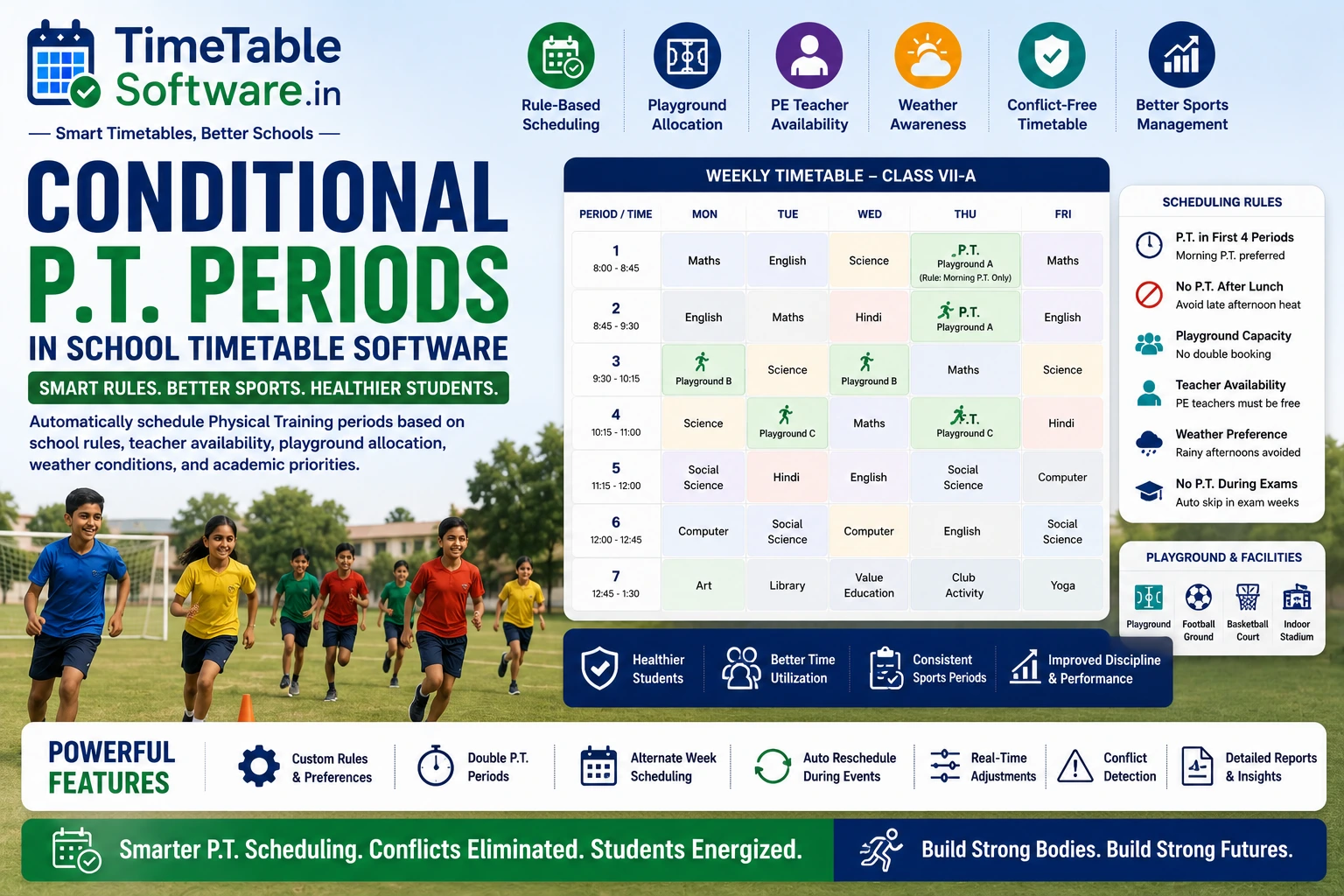 Conditional P.T. Periods in School Timetable Software | Smart Scheduling