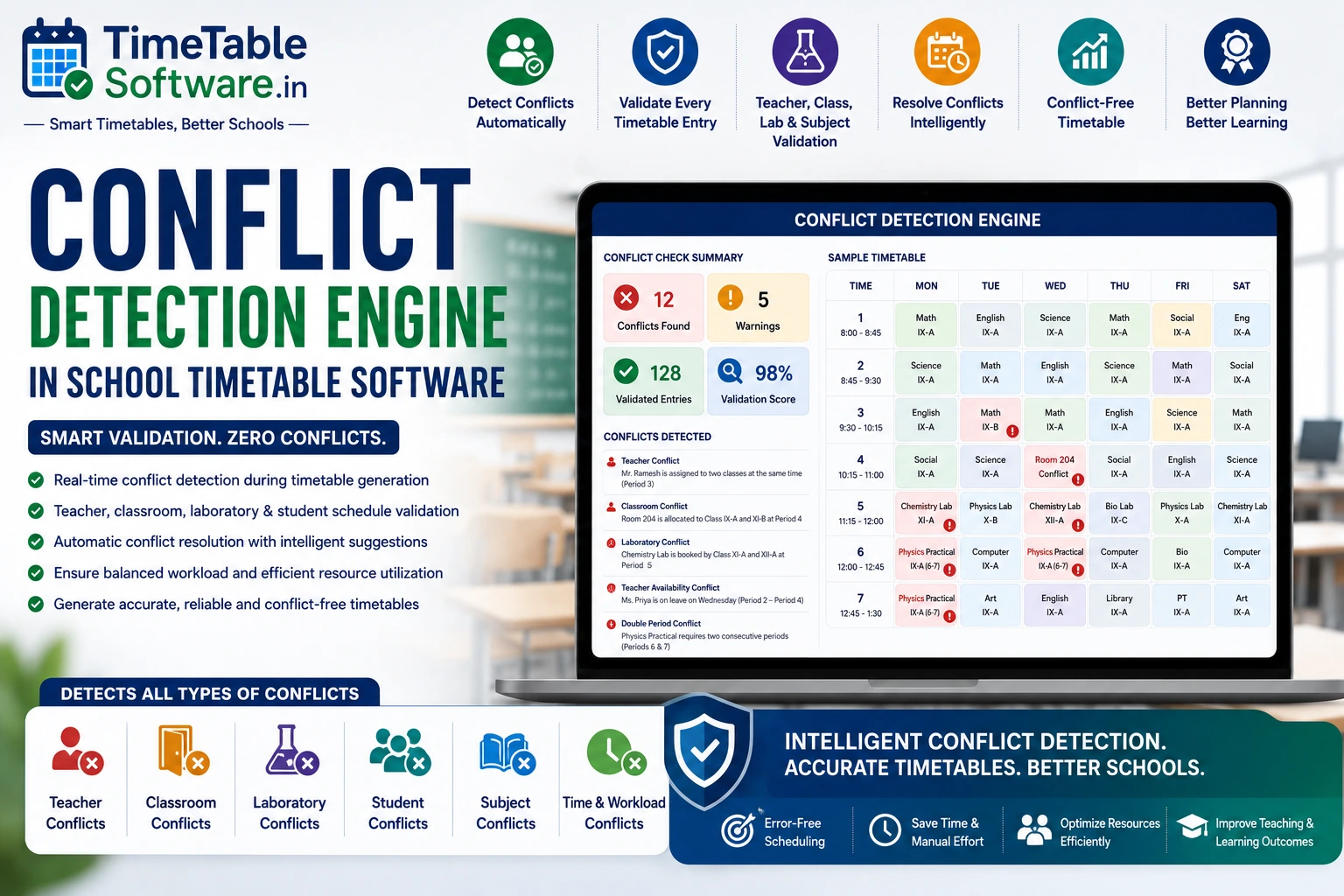 Conflict Detection Engine in School Timetable Software | Complete Guide